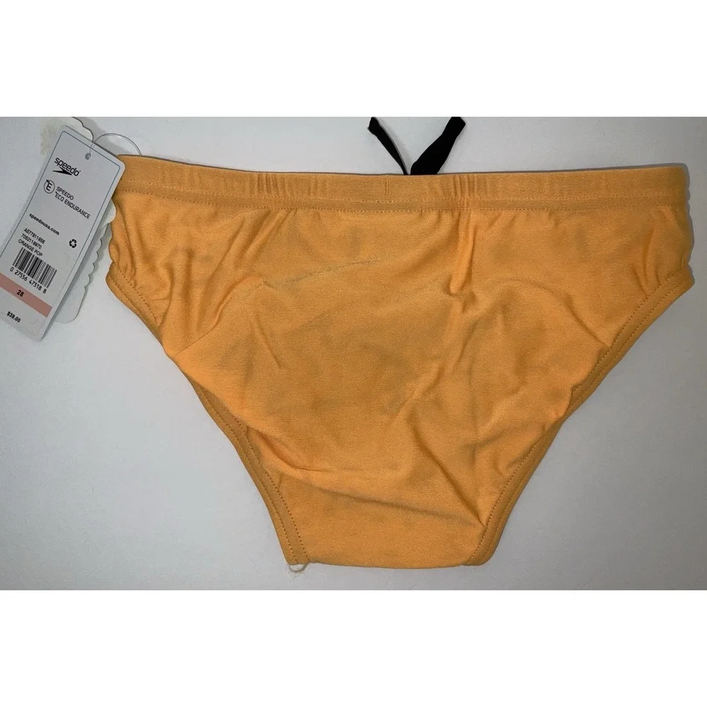 NWT Men's Speedo Vibe Collection Eco Endurance Brief Swim Trunks Orange Pop 28